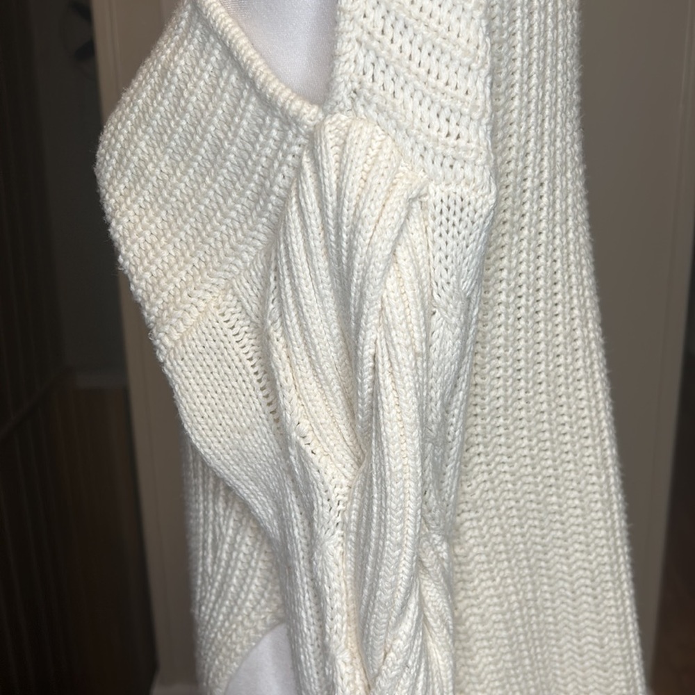Jonathan Simkhai Aubrey Traveling Cable Knit Sweater One Shoulder Size Small - Picture 9 of 13